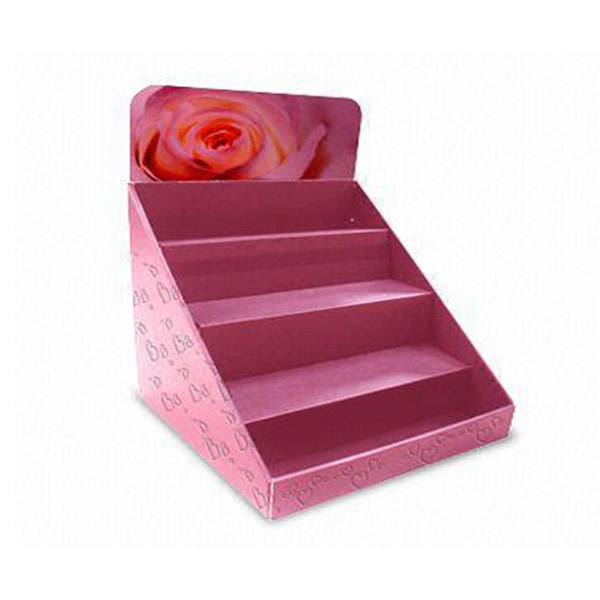 Customized Corrugated Cardboard Cosmetics Counter Display