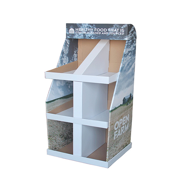 Supermarket Promotion Cardboard Display Stand For Pet Food